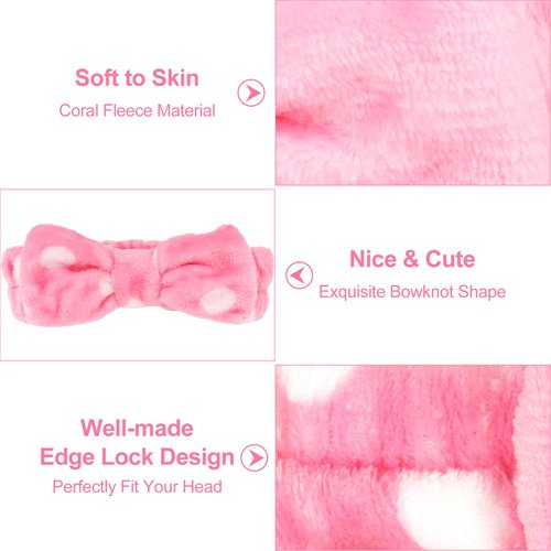 Ondder 8 Pcs Striped Spa Makeup Headband Skincare Headband Terry Cloth Face Wash Headband Cute Head Band for Skin Care Make Up Headbands for Women Makeup Bow Hair Band for Washing Face