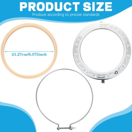 Therwen Pool Light Ring Replacement Pool Light Gasket Stainless Steel Face Ring Assembly Replacement for Swimming Pool LED Light, 8.4 Inch