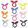 esowemsn 10pcs Colorful Cute Rabbit Ear Dot Hair Ties Rabbit Ear Hair Band Tie Twist Bow Wire Girls Headband Accessories(Random Color)