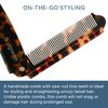 Giorgio G82 4 Inch Handmade Folding Pocket Comb for Men, Fine Tooth Hair Comb Straightener for Everyday Grooming Styling Hair, Beard or Mustache, Use Dry or with Balms, Saw Cut Hand Polished