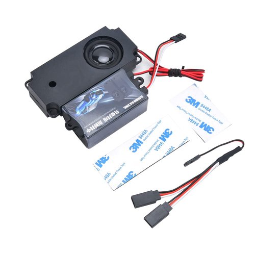 PYFORE RC Car 2nd Generation Motor Sound Simulator Set RC Car Engine Sound Simulator, Remote Control Car Sound Engine Simulation Module Set with 2 Speakers for 1/10 Vehicle Model (binaural-)