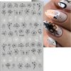 10 Sheets White Black Nail Art Stickers Decals 3D Self- Adhesive Black Flower Nail Stickers White Leaf Nail Decals Retro Butterfly Nail Supplies Nail Art Design Decoration Accessories for Women Girls