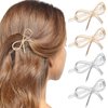 4Pcs Metal Bow Hairpins, Hair Clips for Women Girls,Gold and Silver Bowknot Barrettes Simple Bow Hair Barrettes, Bow Hair Clips and Hair Pin