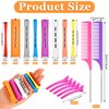 60 Pcs Hair Perm Rods, 8 Sizes Perming Rods Cold Wave Rods for Hair Rollers Hair Curlers with Rat Tail Combs Hair Clips Perm Kit for Long Short Natural Hair Hairdressing Hair Styling Tools