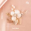 BERYUAN Bridal White Flower Gold Leaf Crystal Rhinestone Hair Comb Crystal rhinestone pearls hair comb Wedding Hair Accessories for Women and Girls
