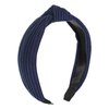 VOCOSTE Textured Cotton Knot Headband, Soft Hairband for Women, Navy Blue, 1.3 Inch Wide