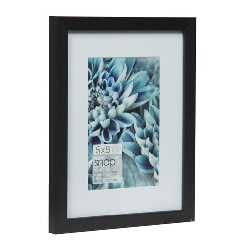 Snap Wall Mount Mat Picture Frame, 6 inches x 8 inches, Black (05FW1803)