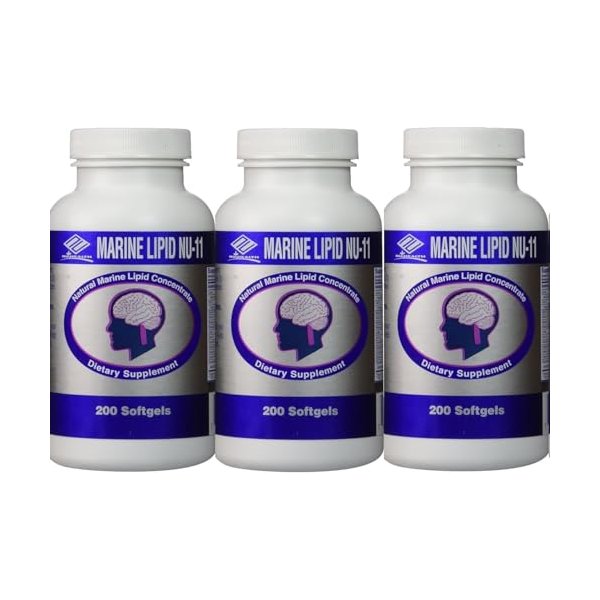 3 packs Marine Lipid NU-11 (200 Softgels)