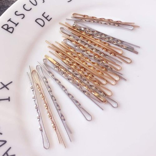 50 Pcs 2.17" Bobby Pins Metal Twist Hair Clips Simple Hairpins Hair Accessories for Women and Girls (Silver)