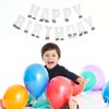 MEETINGU Happy Birthday Banner, Silver Happy Birthday Bunting Banner, Theme Party for Adult Kids Baby Shower Birthday Tea Party Changeable Party Decorations Hanging Décor