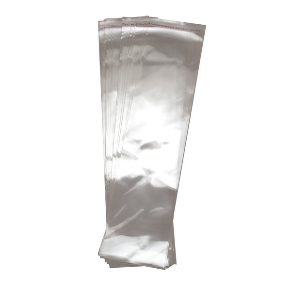3" x 12'' inches Extra Long Food Safe Adhesive Self-sealing Resealable Clear Plastic Flat Cello Wrap Cellophane Party Favor Goody Candy Cookies Candles Gift Treat Bags 100pcs
