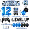 12th Video Game Birthday Party Decoration Balloons Game on Party Supplies Set Include Happy Birthday Banner Foil Balloon Latex Balloon Ideal for Kids Boys Party Room Indoors Outdoor Activities Decor