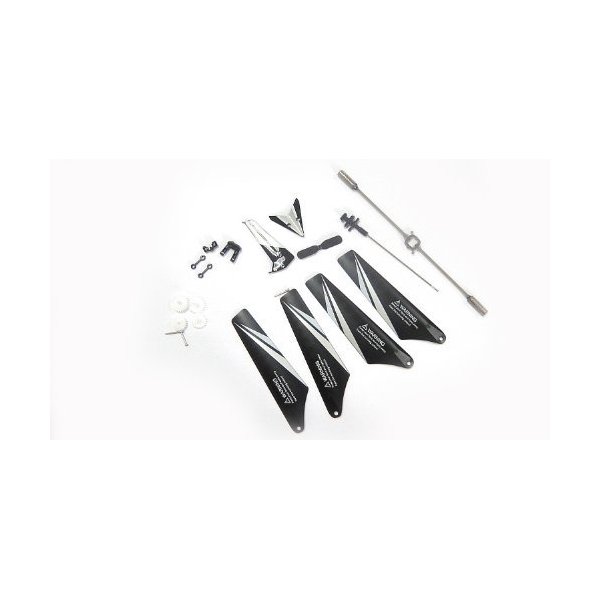 Full Set Replacement Parts for Syma S107C RC Helicopter with Camera, Main Blades, Main Shaft,Tail Decorations, Tail Props, Balance Bar, Gear Set,Connect Buckle -White Set-