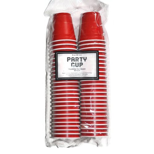 Disposable Red Shot Glasses 2 Oz, 50 Count