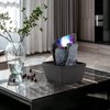WICHEMI Indoor Fountain Tabletop Fountain Mini Waterfall Fountains Relaxation Water Feature Feng Shui Zen Meditation Desktop Fountain with Rolling Ball for Home Office Indoor Spaces Decor (Style 3)