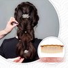 2 Pcs Thickened Hair Comb with 23 Teeth, Women Hair Comb Accessories, French Hair Side Combs Twist Decorative Comb Hair Clips Bridal Wedding Veil Teeth Hair Combs for Girls Women (Black + Brown)