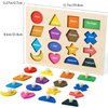 Shape Puzzles Wooden Puzzles for Toddlers, Peg Puzzle Educational Shape Sorter Toys Wooden Shape Board Puzzles, Preschool Learning Educational Toy for Baby Girls Boys
