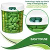 Round Pill Organizer Dispenser - Pack of 2 - Pill Boxes with 4 Compartments for Medication, Vitamins & Supplements Bottle Daily Pill Case Reminder Box