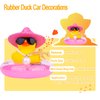 MuMyer Car Duck Decoration Dashboard, Rubber Duck Car Ornament Accessories with Mini Cowboy Hat Swim Ring Necklace Sunglasses Special Prop(Lc10)