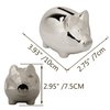 K COOL Vintage Piggy Bank Creative Metal Alloy Cartoon Money Bank Cute Coin Bank Pig Penny Coin Saving Pot Box with Stopper for Boy Kid(Shiny Silver)