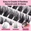 Miuffue Lash Clusters DIY Eyelash Extensions 72 Pcs Cluster Eyelash Extensions Individual Lashes Wispy False Eyelashes Super Thin Band Soft Mixed Tray Eyelash Clusters (Iconic, C-8-16mix)