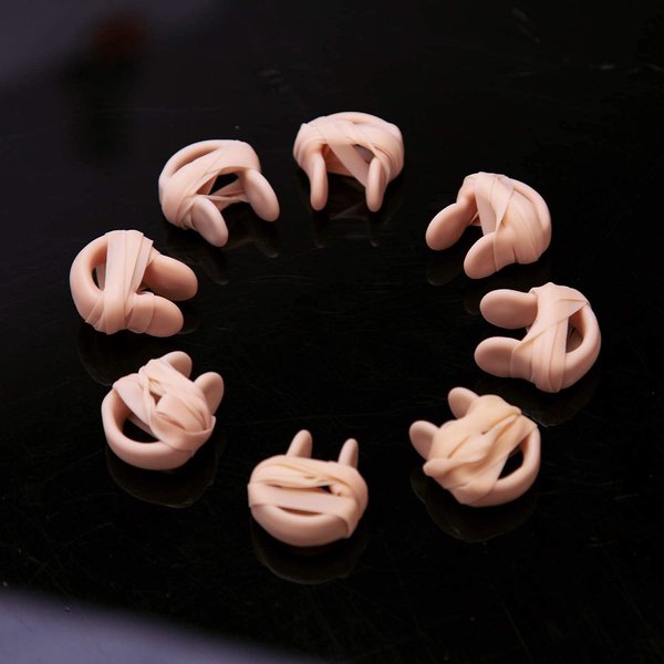 SAVITA Silica Gel Swimming Nose Clip Waterproof Nose Protector with Soft Elastic String for Kids and Adults, Beige(8 Pack)