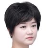 SYXLCYGG Short Black Wig Old Lady Wigs Ladies Synthetic Older White Womens Hair Wigs Fluffy, Full Free Wig Cap