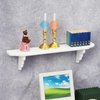 White Dollhouse Wall Shelf, 1/12 Scale Miniature Dollhouse Accessories, White Doll House Storage Wall Shelf for Kitchen Scene Dollhouse Accessories