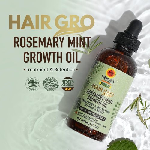 Hair Gro Growth Oil 4oz/120ml - Hair Treatment with Rosemary Mint Infused Formula for Healthier Hair, Scalp Detox, All Hair Types