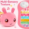 Baby Girls Toys 0-6 Months Tummy Time Musical Stuffed Animal Plush Caterpillar Toys for Infant 0-3 3-6 Months Sensory Toy with Mirror Crinkle Rattle for 6-12 Month Old Newborn Christmas Birthday Gifts