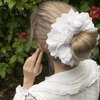 1 Pc Hair Ties for Women - Hair Scrunchies Girls 1-Piece Set - White Lace Design - Premium Fabric Ponytail Holder Hair Tie，Hair Accessories（White）
