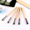 GTHER 5PCS Wooden Pencil Extender,Adjustable Art Pencil Lengthener, Pencil Extender Holder with Aluminum Handle for Colored Pencils Crayon School Office Supplies