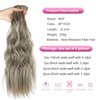 BHF 20 inch Wavy Clip in hair Extensions Full Head Synthetic Thick Hair Piece for Women 6pcs Double Weft Long Curly Hair Extensions（Light Blonde Mix Golden Blonde）