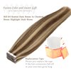 Lacer Brown Tape in Hair Extensions Human Hair Chocolate Brown to Light Golden Brown Silky Straight Double Sided Seamless Skin Weft Glue In Hair Extensions Human Hair 22 Inch 50g 20pcs