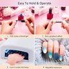 SILPECWEE 6Pcs Ombre Brush For Gel Nails Acrylic Nail Art Brush Fan Nail Brush Nail Gradient Pen Nail Sponges Pens Nail Art Tools For Salon&DIY