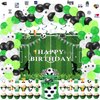 LXlucktim Soccer Birthday Party Decorations, 178 Pcs Soccer Ball Theme Party Supplies for Boys Baby - Banner, Cake, and Cupcake Toppers, Balloons. Hanging Swirl, Backdrop, Soccer Stickers