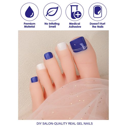 EBANKU Gel Toe Nail Stickers Cured Gel Nail Strips for Toes Gel Toenail Strips Nail Art Wraps Long-Lasting Toe Gel Nail Polish Wraps Gel Nail Art Stickers for Toes UV/LED Lamp Required (Shiny Red)