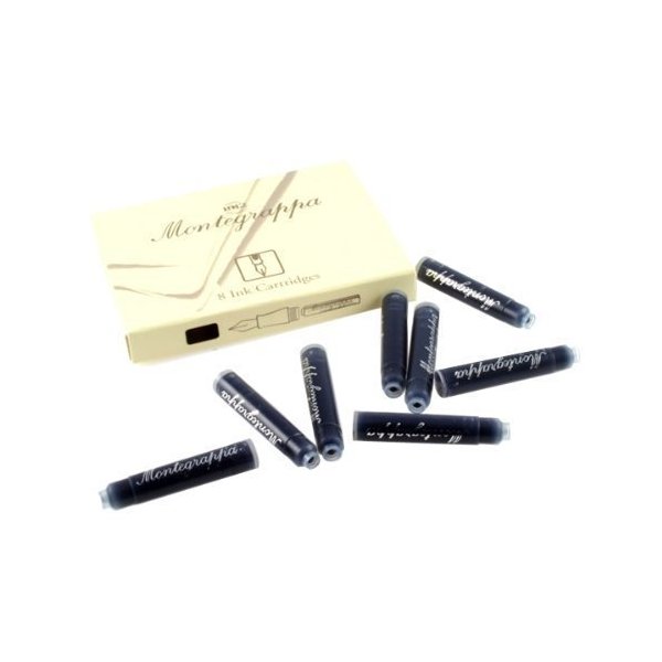 Montegrappa Black ink cartridges, pack of 8.