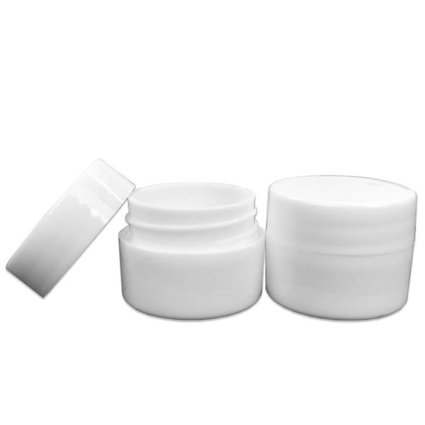 Beauticom 12 Pieces 7G/7ML (0.25oz) WHITE Sturdy Thick Double Wall Plastic Container Jar with Foam Lined Lid for Pills, Medication, Ointments and Other Beauty and Health Aids - BPA Free