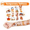 Cherisnowy 48 PCS Fox Party Favors 24PCS Tattoos Stickers 24PCS Slap Bracelets Wristbands Perfect for Fox Themed Birthday Baby Showers or Classroom Rewards Ideal Decor and Gifts for Girls and Boy