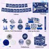 Happy Retirement Party Decorations for Men Women, Retirement Party Favors Well Wish and Advice Cards Banner Backdrop Honeycomb Centerpiece, Retirement Going Away Party Supplies(Navy Blue Silver)