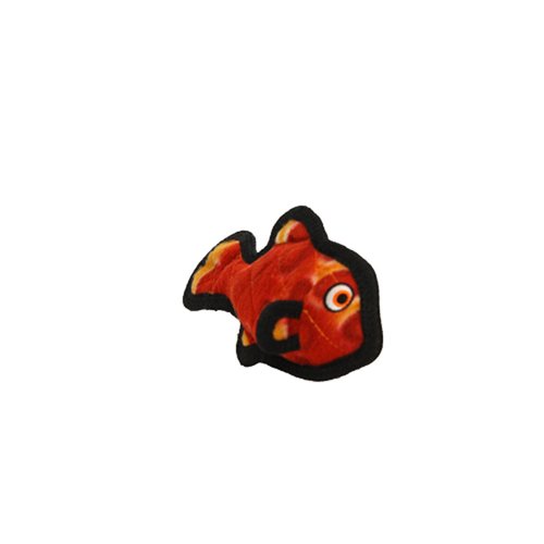 TUFFY - World's Tuffest Soft Dog Toy - Ocean Junior Fish - Red - Squeakers - Multiple Layers. Made Durable, Strong & Tough. Interactive Play (Tug, Toss & Fetch).Machine Washable & Floats