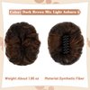 Leterly Messy Bun Hair Piece, Claw Clip Hair Bun Hairpieces Thick Updo Scrunchies Ponytail Hair Extensions Synthetic for Women Dark Brown Mix Light Auburn