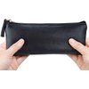 MROCO Pencil Case Pencil Pouch Black Pencil Bag PU Leather Pen Case Small Zipper Pouch for Pencils, Pens, Markers, Makeups, Change, Coins