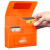 Monster Magnetic Double Trading Card Deck Box(Orange) - 2 Removable Deck Sleeves - Holds 150 Gaming TCGs-Compatible w/Yugioh,MTG, Magic The Gathering, Pokemon-Long Lasting, Durable Construction