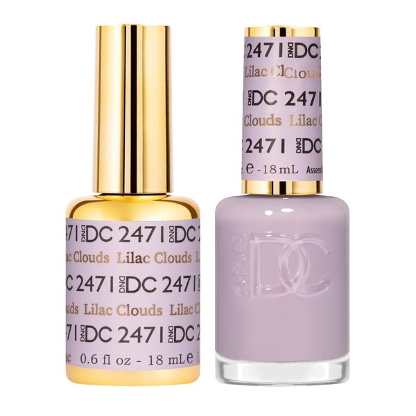 DND Gel DC Sheer Polish Set - 1 each of Gel Polish and Nail Polish, Lilac Clouds, 0.5 Fl Oz