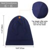 Silk Satin Lined Bonnet Sleep Cap - Adjustable Stay on All Night Hair Wrap Cover Slouchy Beanie for Curly Hair Protection for Women and Men - Solid Navy