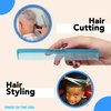 Allegro Combs 400 Barber Comb Hair Cutting Combs Pocket Combs Combs for Hair Stylist Comb Set Styling Comb 6 Pcs. (Baby Blue)