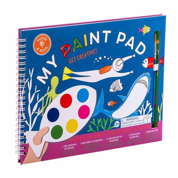 Floss & Rock Deep Sea Kids My Painting Pad Set with 8 Pictures, 8 Paint Pallets and A Brush