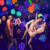 14 Inch UV Neon Balloons, UV Black Light Balloons Glow in the dark for Birthday Decorations Wedding Glow Party Supplies Blacklight Carnival (100 Pcs)
